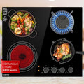 Klarstein table de cuisson, 6,4 kW, acier inoxydable, vitrocéramique, à gaz, encastrable, 4 feux