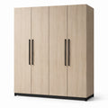 Armoire en Bois MDF 4 Portes Beige 200x180x60 cm