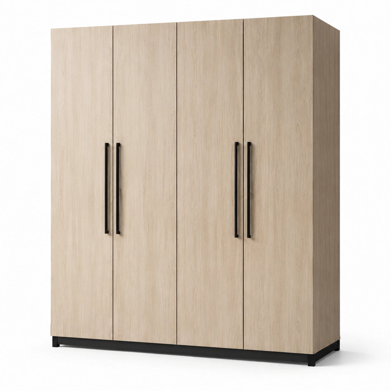 Armoire en Bois MDF 4 Portes Beige 200x180x60 cm
