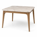 Table de salle à manger en marbre et chêne 80x80 cm