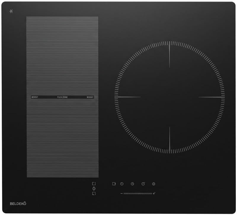 Table de cuisson, 6500 W, noir, induction, 3 feux, BELDEKO