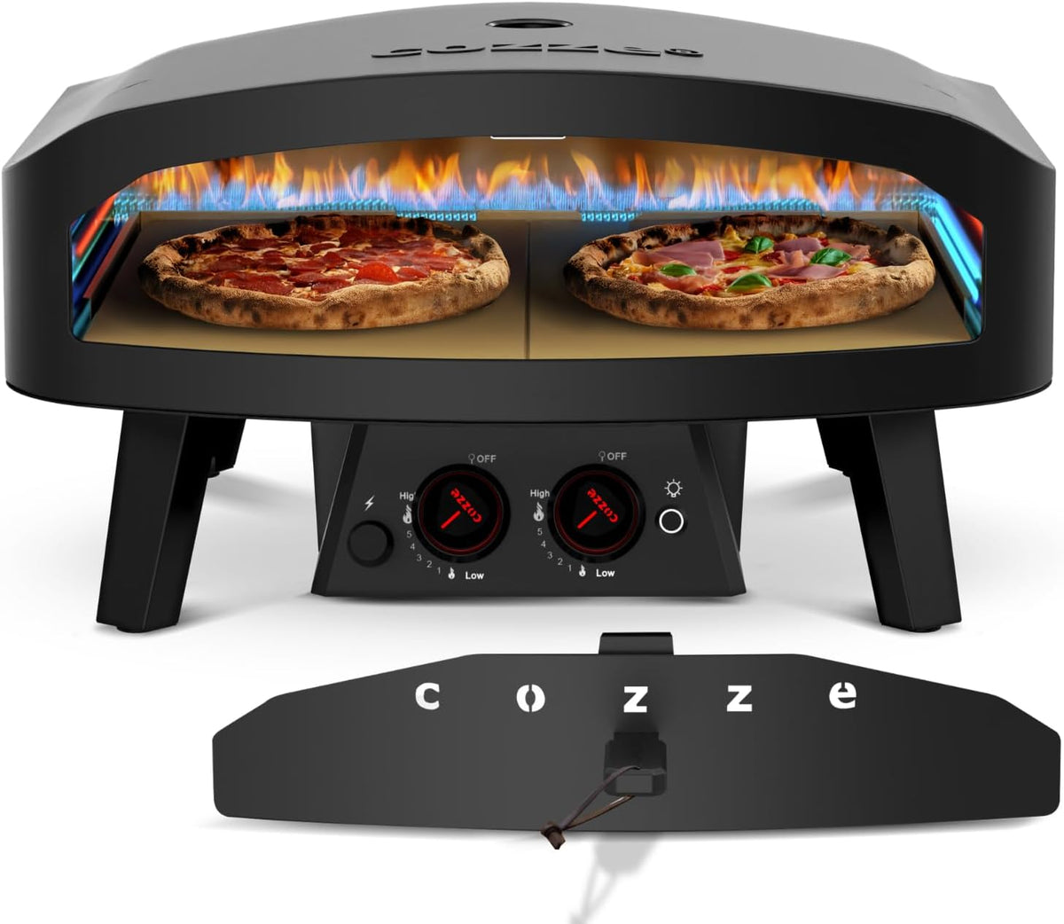 Four à pizza, 60 cm, 24 pouces, 600 °C, noir, cozze