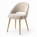 Chaise en tissu avec pieds métalliques dorés