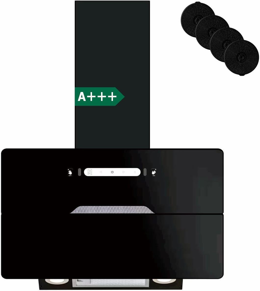 Hotte aspirante, 60 cm, 640 m³/h, noir, 9 vitesses