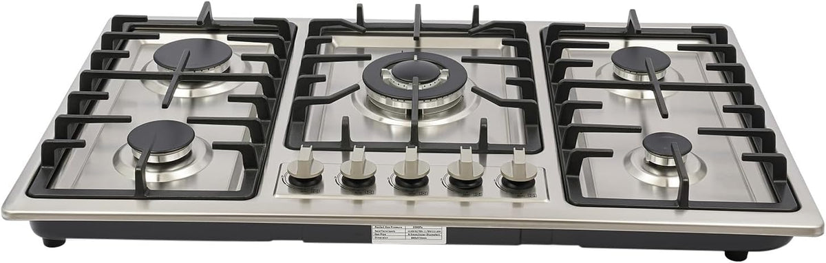 Table de cuisson kW/2, 3,3 kW, 2,75 kW, 1,75 kW, 1 kW, acier inoxydable, à gaz, encastrable, WDRENTOOL