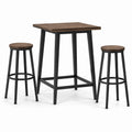 Ensemble table haute en bois et métal avec tabourets