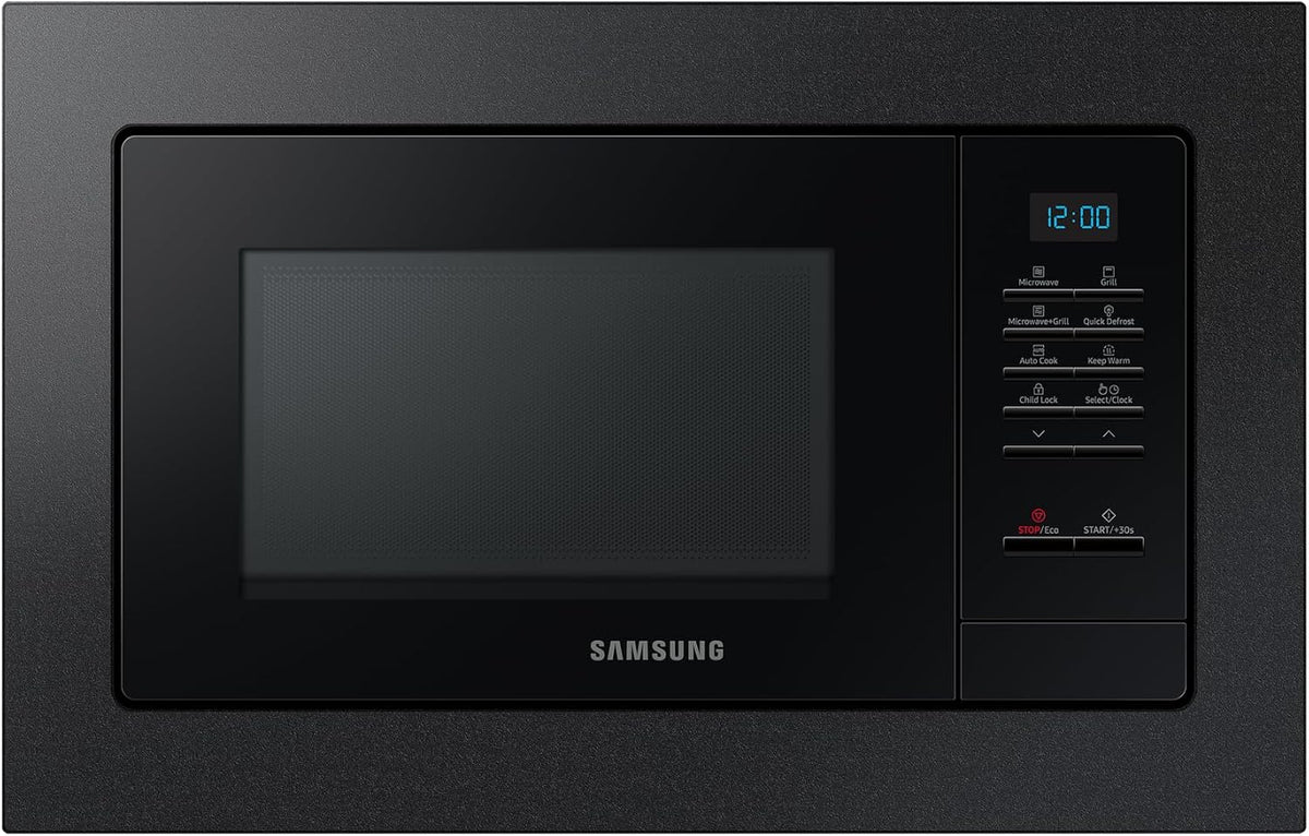 Samsung MG20A7013CB/EG four à micro-ondes, 28 cm, 850 W, 20 L, noir, encastrable