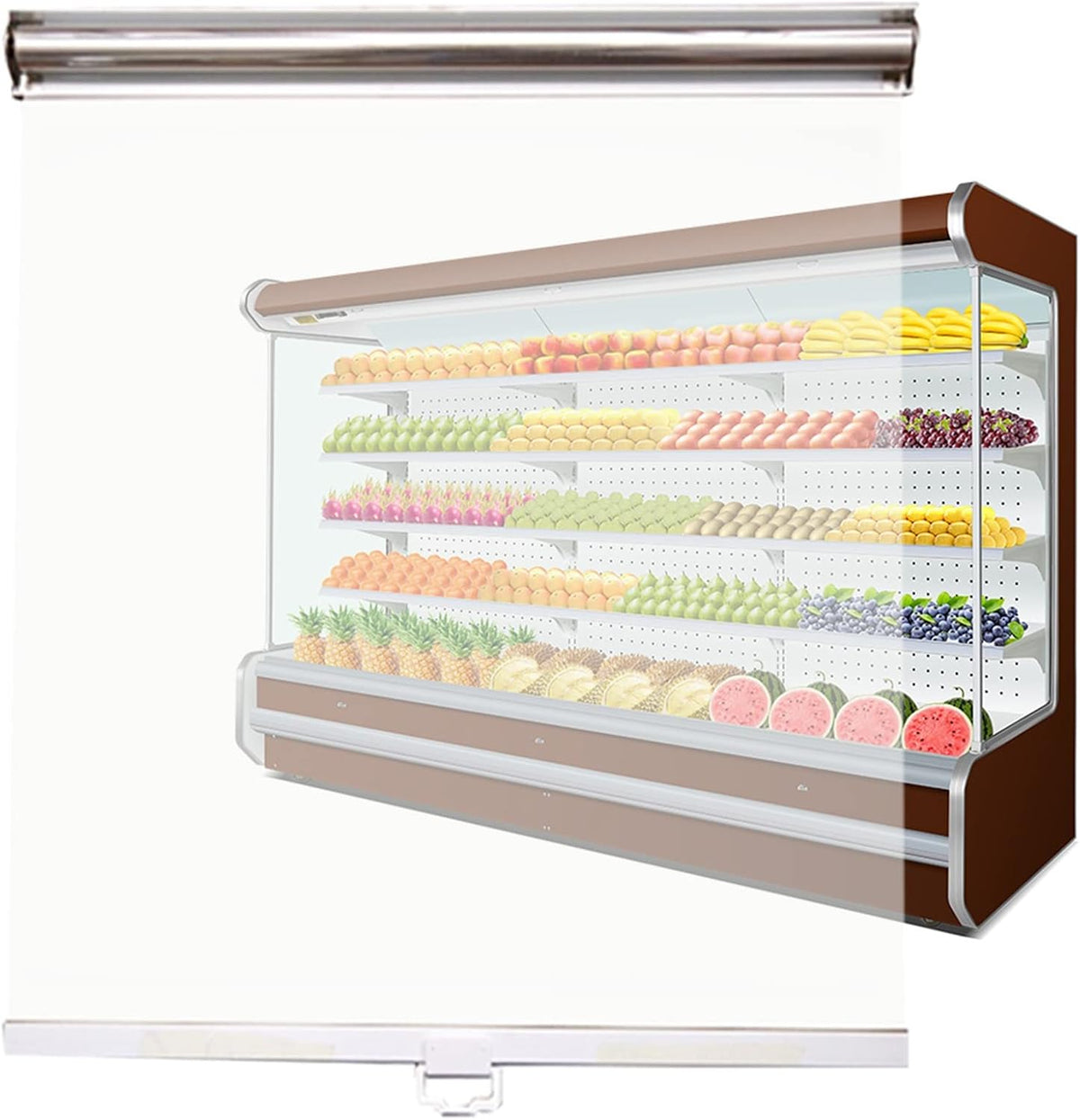 Rideau pour vitrine réfrigérée W95cmxH150cm, 60 cm, plastique, LXLZYXSF