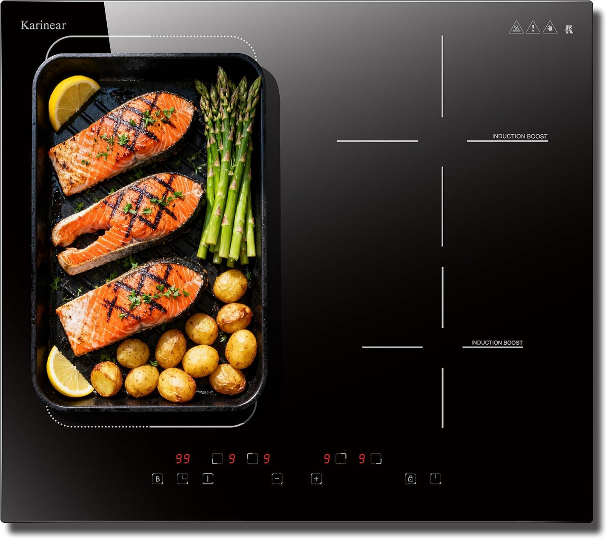 Table de cuisson, 60 cm, induction, 4 feux, Karinear