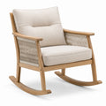 Chaise à bascule en bois et corde beige