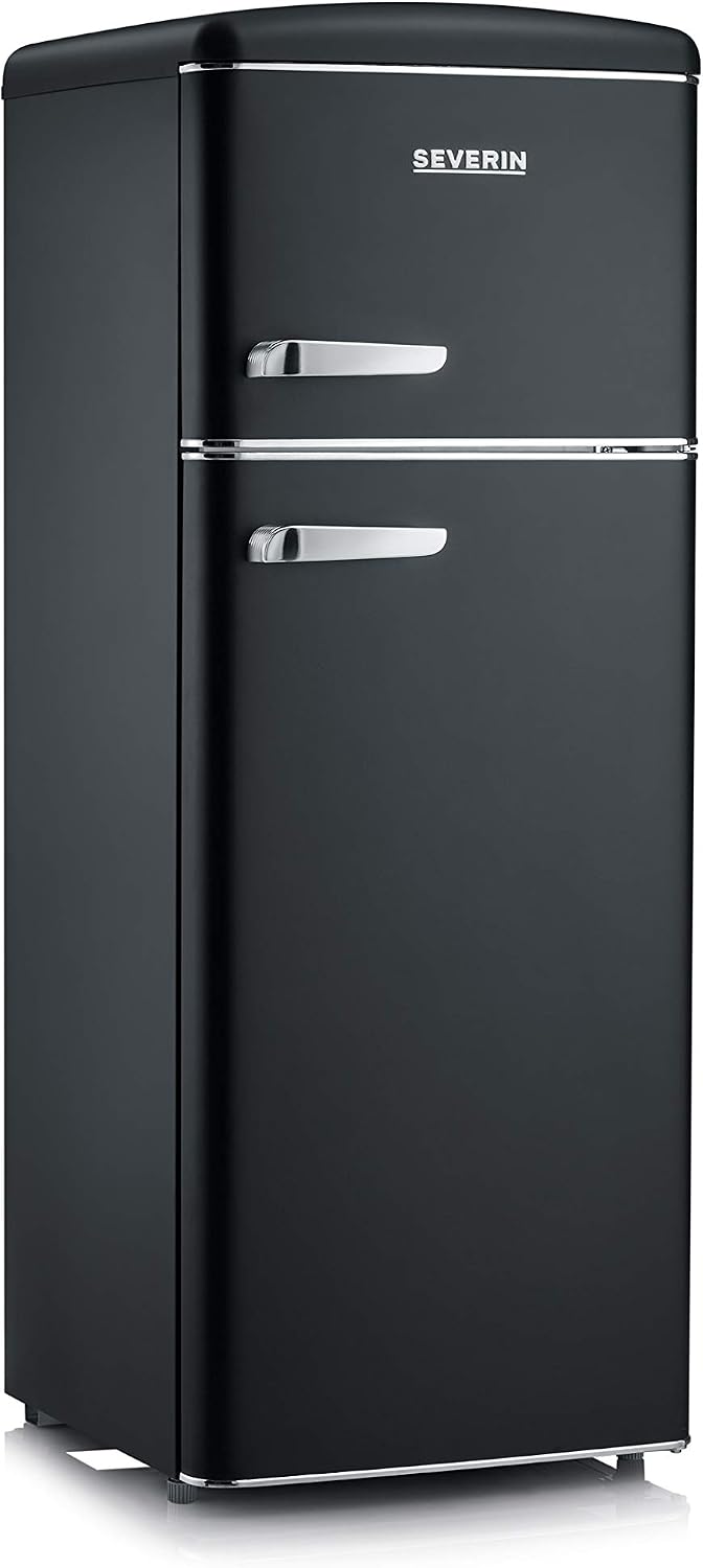 SEVERIN RKG 8932 réfrigérateur-congélateur, 55 cm, 206 L, noir, pose libre, 2 portes