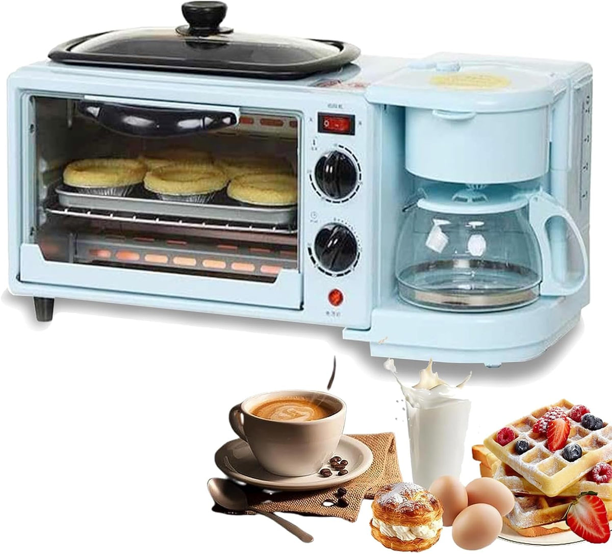 Grille-pain, 9 L, 600 ml, 1,2 L, bleu, 3 en 1, pour la cuisine, XSDAJSD