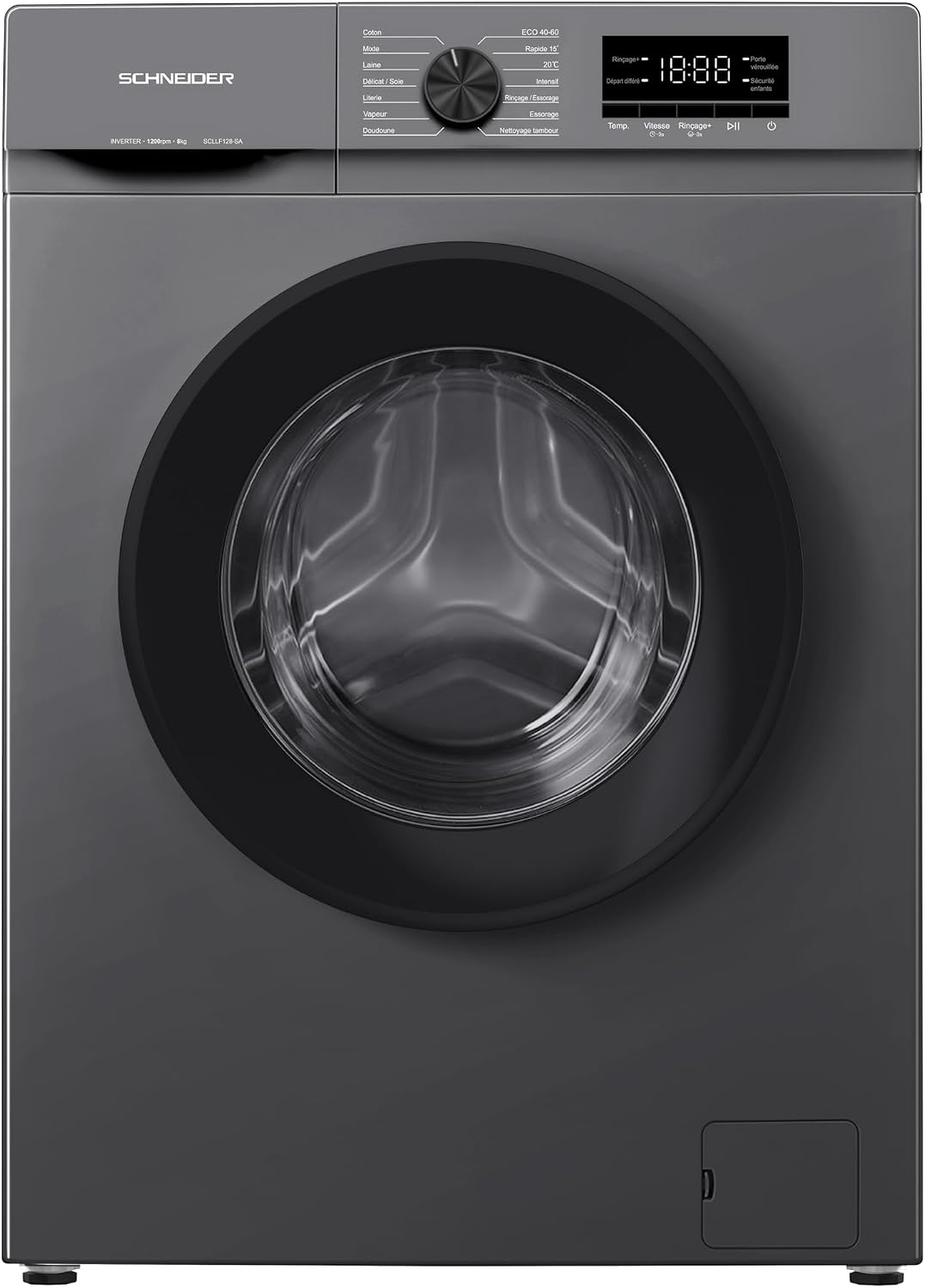 Lave-linge SCLLF128-SA, 8 kg, frontal, Schneider