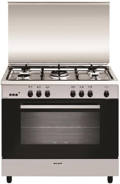 Cuisinière GA 960, 104 L, acier inoxydable, 5 feux, GLEM