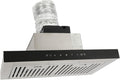 Hotte aspirante, 60 cm, 120 W, avec éclairage LED, acier inoxydable, noir, 3 niveaux, ACLICE