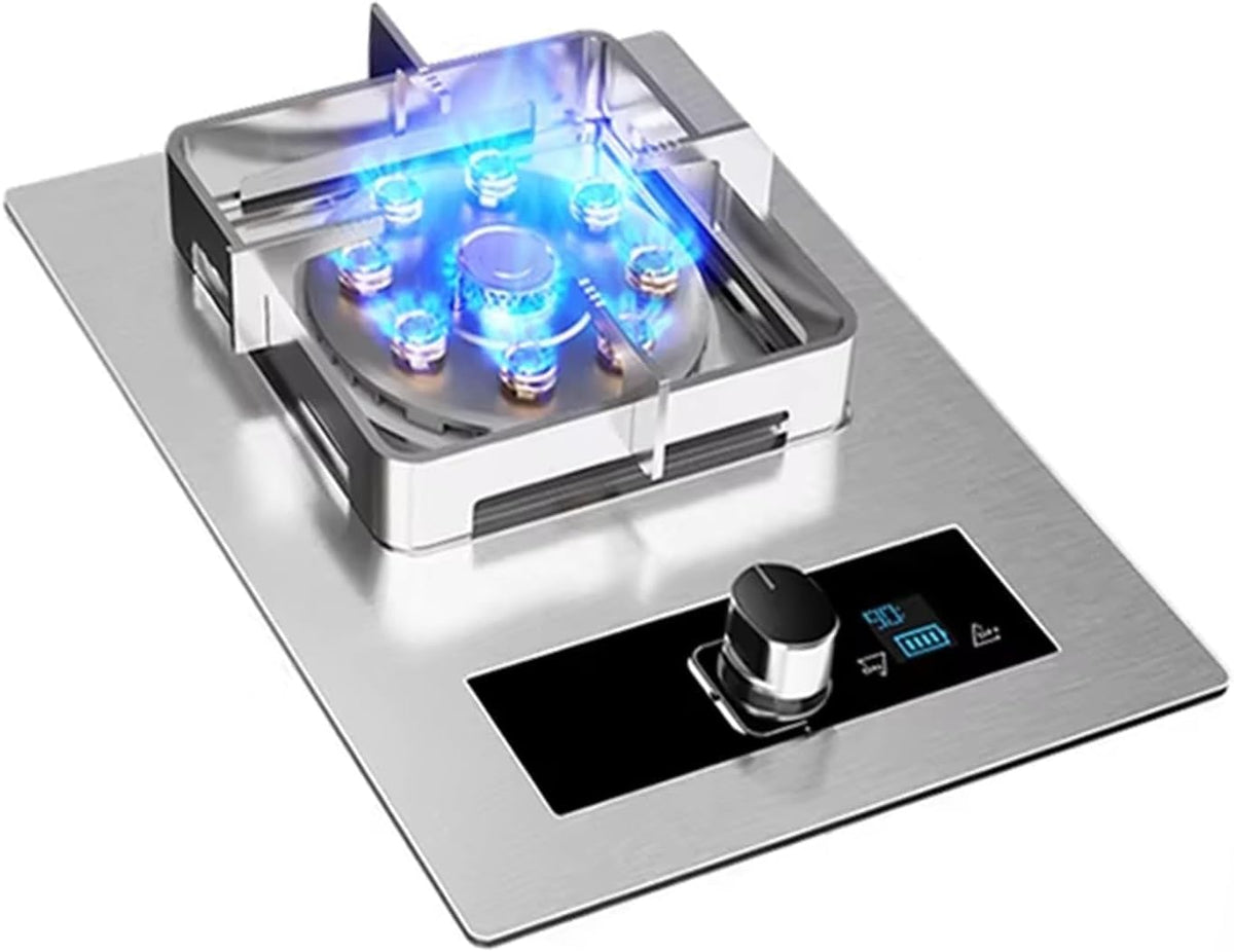 Cuisinière, 9,8 kW, acier inoxydable, à gaz