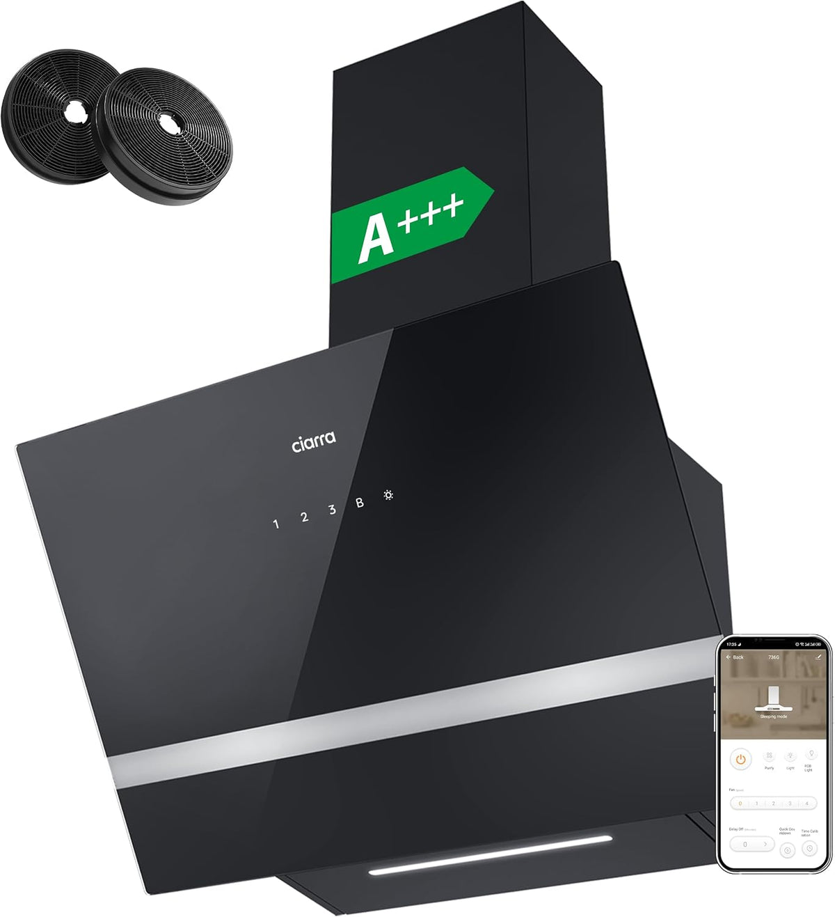 Hotte aspirante CBCB6736H, 60 cm, 685 m³/h, CIARRA