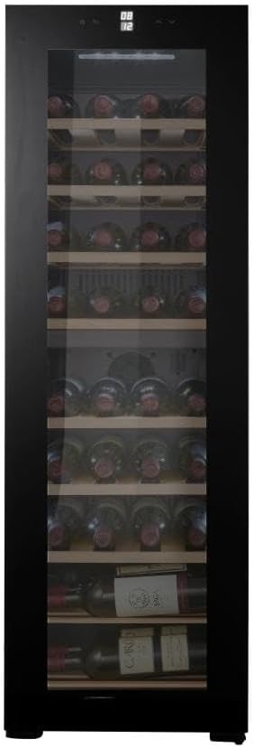Cave à vin, avec éclairage LED, noir, 39 bouteilles, Cavin