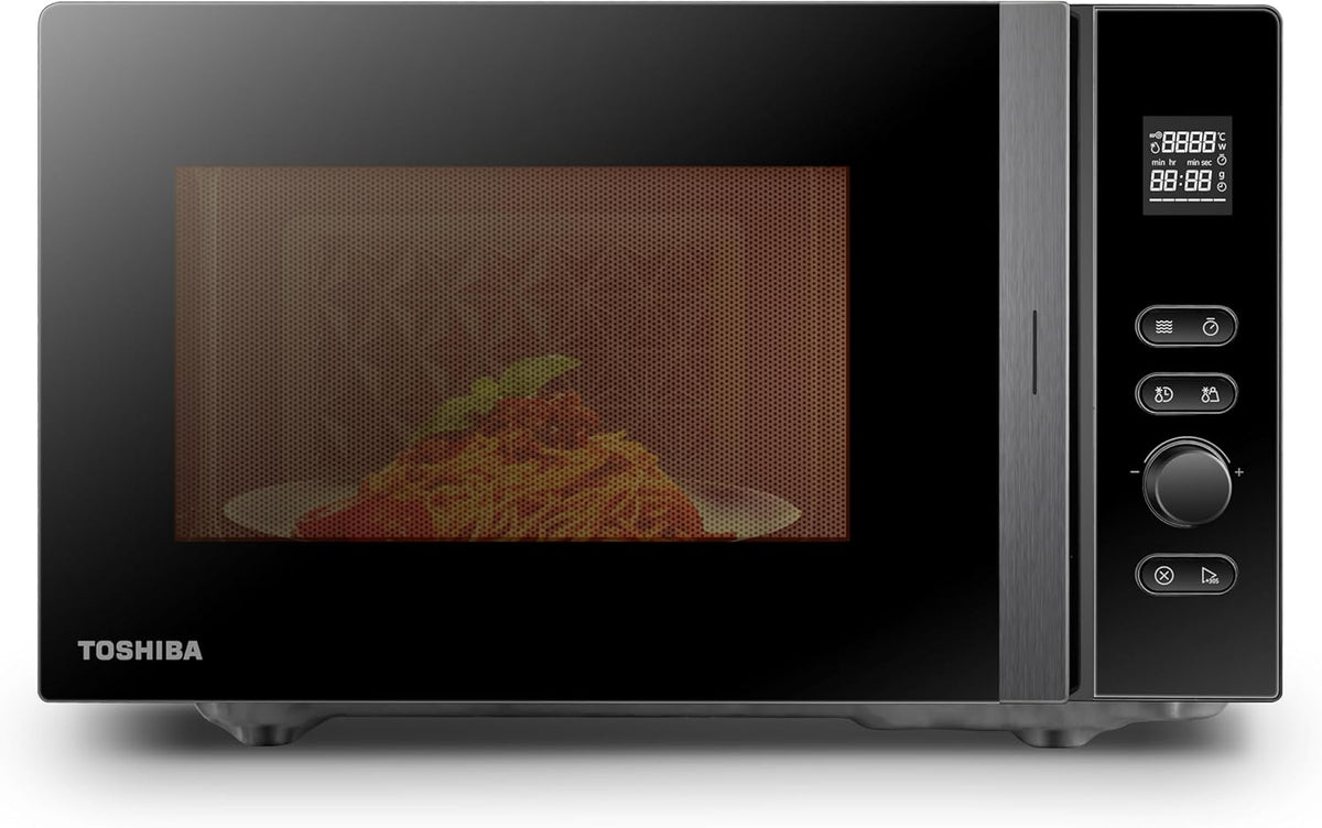 Toshiba MV-AM20T four à micro-ondes, 46,2 × 38,1 × 28,5 cm, 20 L, 800 W, avec éclairage LED, noir, 5 niveaux