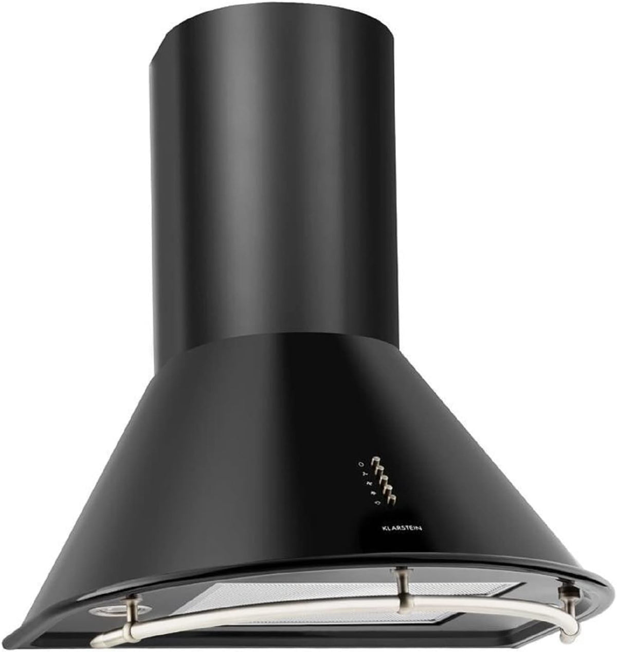 Klarstein hotte aspirante, 60 cm, 352 m³/h, acier inoxydable, noir, pour la cuisine