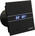 Ventilateur E-100, 115 m³/h, 17 dB, 8 W, avec éclairage LED, verre, noir, CATA