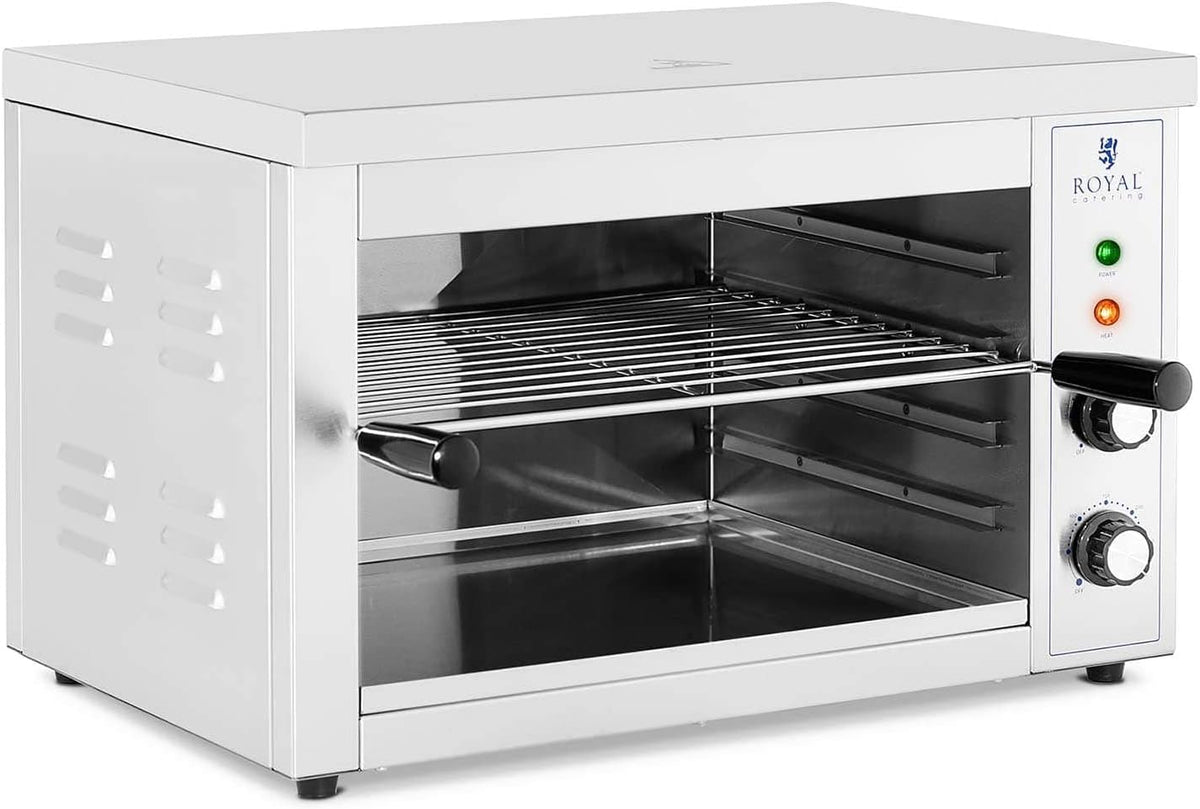 Four RCPES-380, 3000 W, 50–300 °C, acier inoxydable, électrique, grill, pour la cuisine, Royal Catering