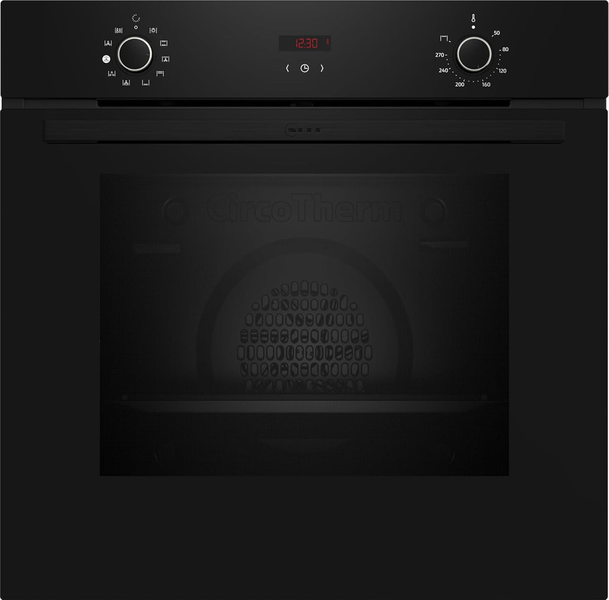 Four B1CVD0AK3, 60 × 60 cm, 71 L, avec éclairage LED, noir, encastrable, Neff