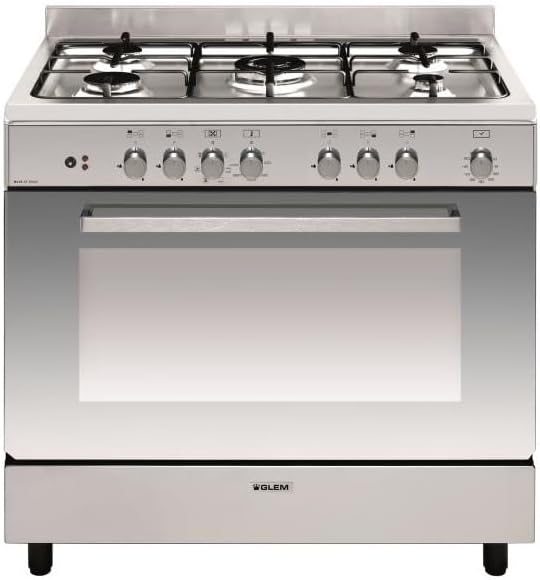 Cuisinière GE960CBIX2, 104 L, acier inoxydable, 5 feux, GLEM