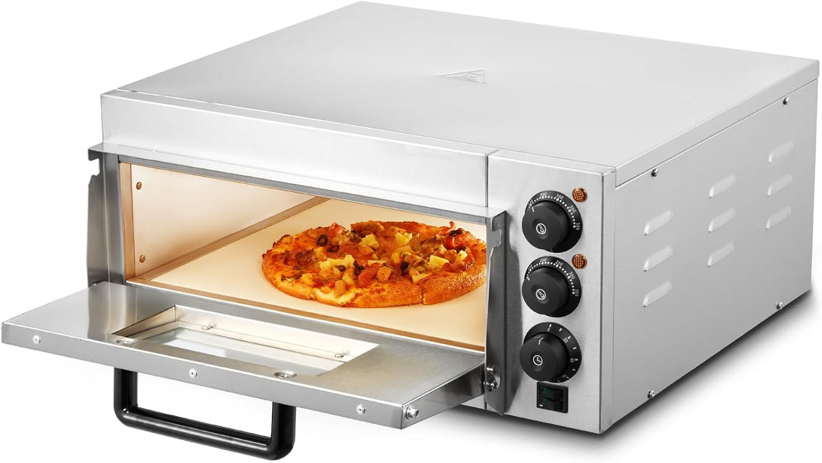 Four à pizza, 35,6 cm, acier inoxydable, électrique, VEVOR