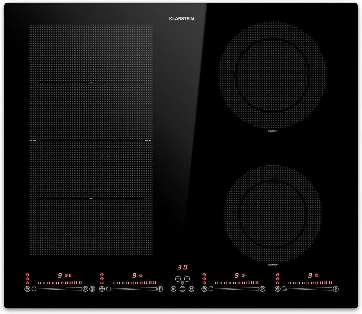 Klarstein table de cuisson, 7200 W, induction, 4 feux, pour la cuisine