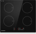 Table de cuisson, 60 cm, 7400 W, encastrable, induction, 4 feux, 9 niveaux, AMZCHEF