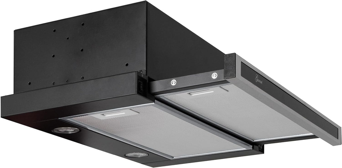 Hotte aspirante, 596 mm, 860 m³/h, noir, encastrable, Gurari