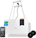 Hotte aspirante CUBE60FW, 60 cm, 764 m³/h, avec éclairage LED, avec Wi-Fi, commande intelligente, verre, blanc, 9 niveaux, KKT KOLBE