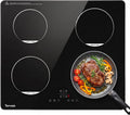 Table de cuisson, 160 mm, 1500 W, induction, 4 feux, TOPWISH