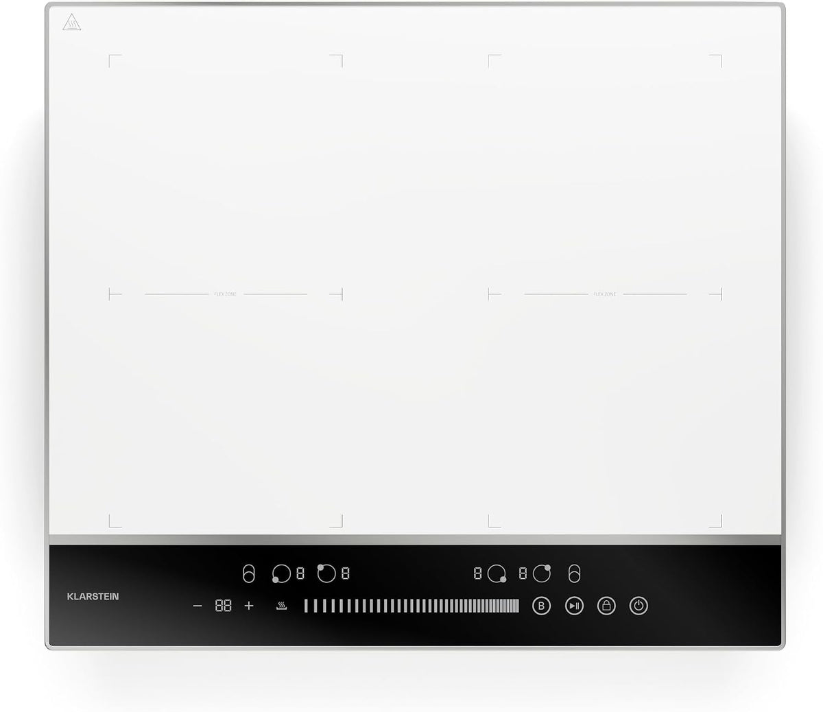 Klarstein table de cuisson, 7200 W, aluminium, blanc, induction, 4 zones