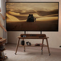 Support TV mobile, 400 × 400 mm, 85 pouces, 150 kg, réglable, marron, portable