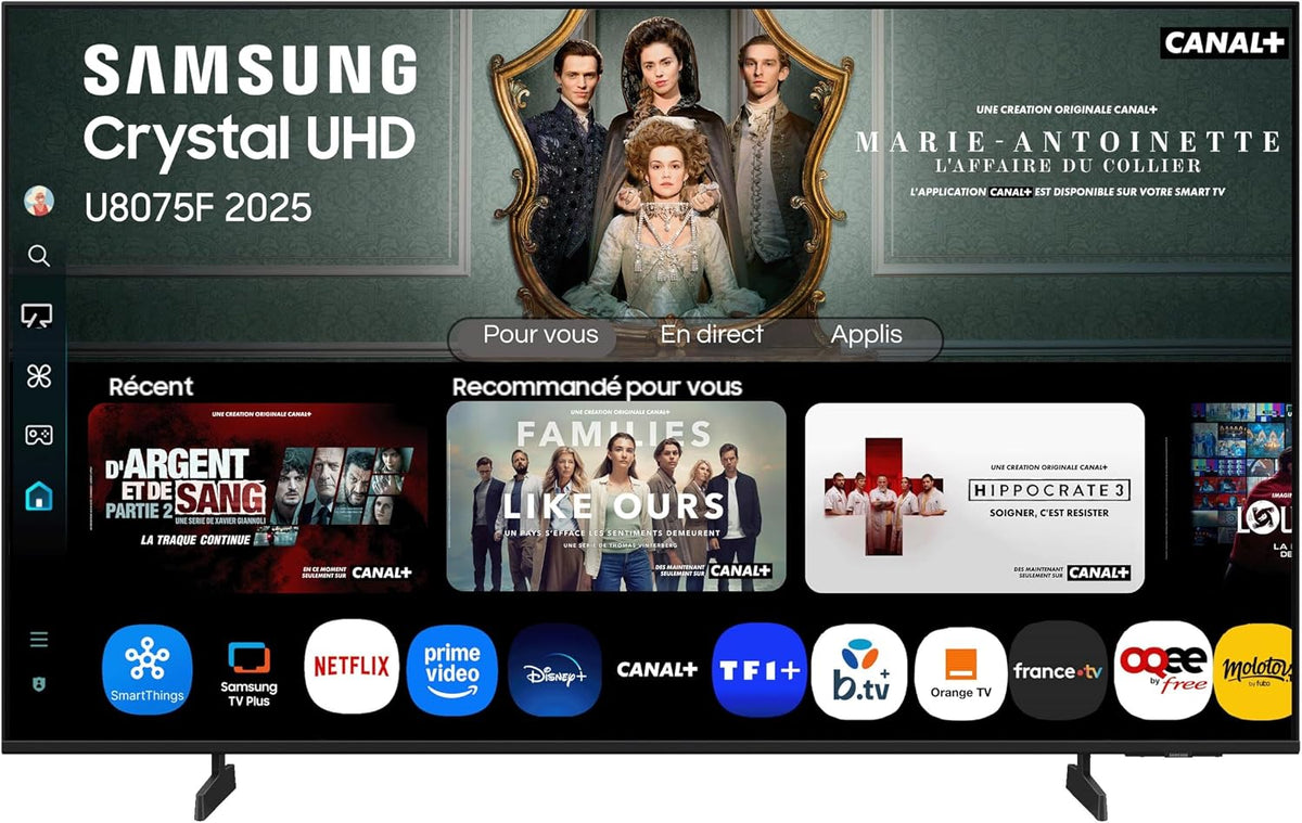 Samsung 43U8075F téléviseur, 109 cm, 43 pouces, avec Wi-Fi, commande intelligente, 4K, Bluetooth