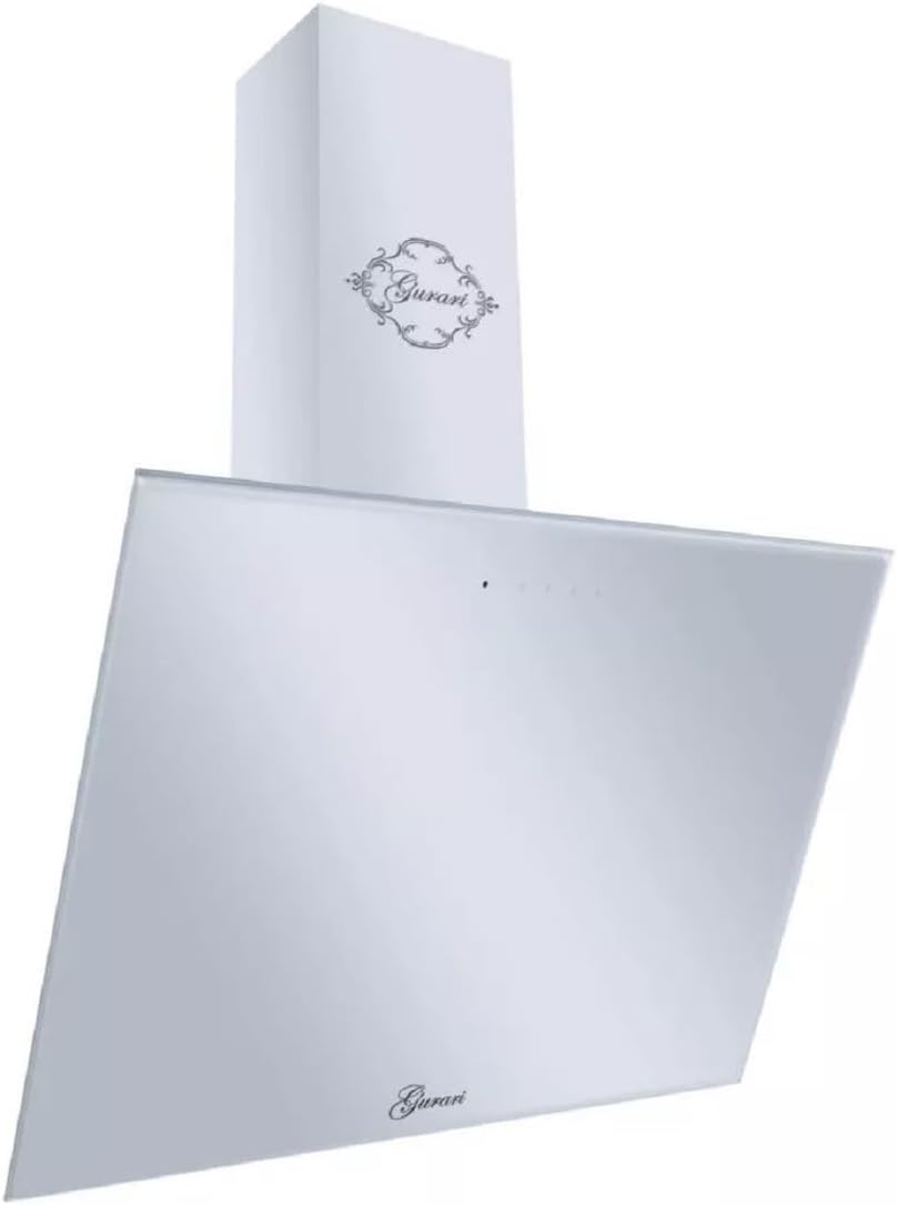 Hotte aspirante GCH 286, 60 cm, 286 WH, 1000 m³/h, avec télécommande, verre, blanc, pour la cuisine, Gurari