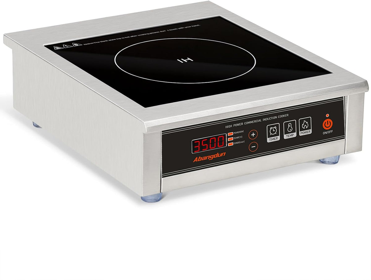 Table de cuisson, 35,5 × 43 × 13 cm, 3500 W, 190–275 V, 240 °C, acier inoxydable, induction, 16 niveaux, Abangdun