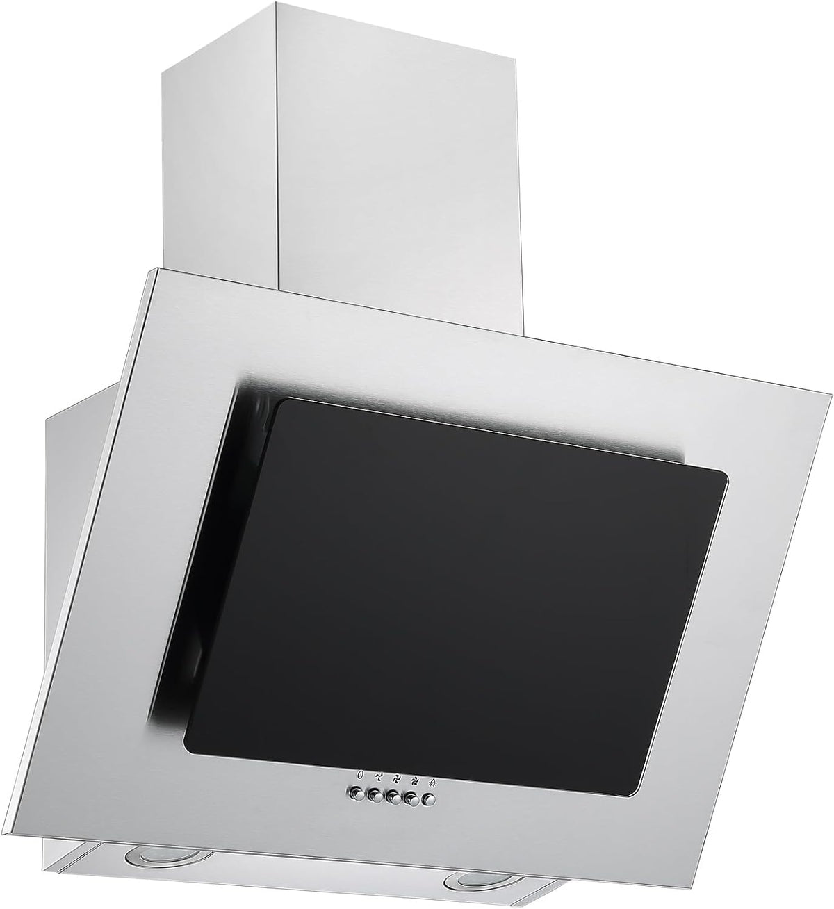 Hotte aspirante CH2060SBM, 60 cm, 58–63 dB, acier inoxydable, noir, Respekta