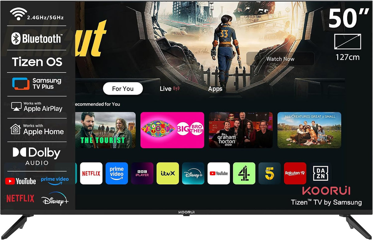 Téléviseur K50Q1UQ-T8, 126 cm, 50 pouces, commande intelligente, QLED, 4K, KOORUI