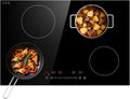 Table de cuisson, 77 cm, 6400 W, induction, électrique, encastrable, 4 feux, 9 niveaux, pour la cuisine, GTKZW