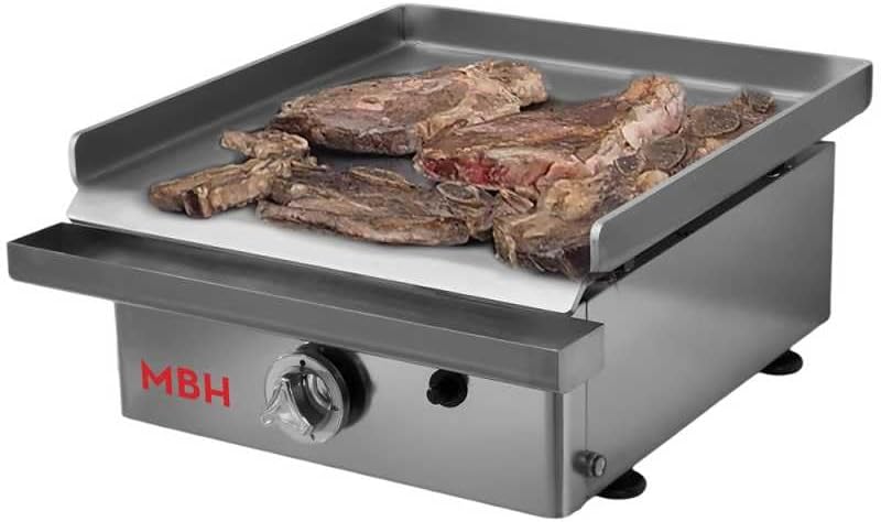 Table de cuisson, 400 × 400 mm, acier, à gaz, MBH - MAQUINARIA BAR HOSTELERÍA
