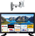 Pack téléviseur LED avec support, 54 cm, 21,5 pouces, commande intelligente, Full HD, Antarion