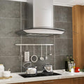 Hotte aspirante, 90 cm, 756 m³/h, avec éclairage LED, acier inoxydable, pour le salon, Homgoday