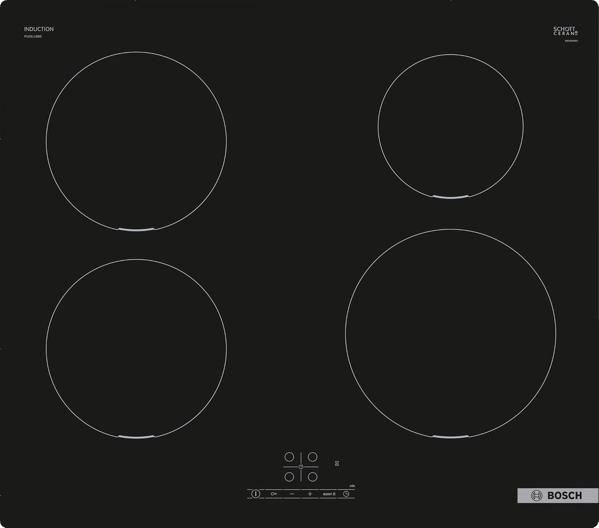 Bosch PUE611BB5J table de cuisson, 60 cm, induction, 4 zones