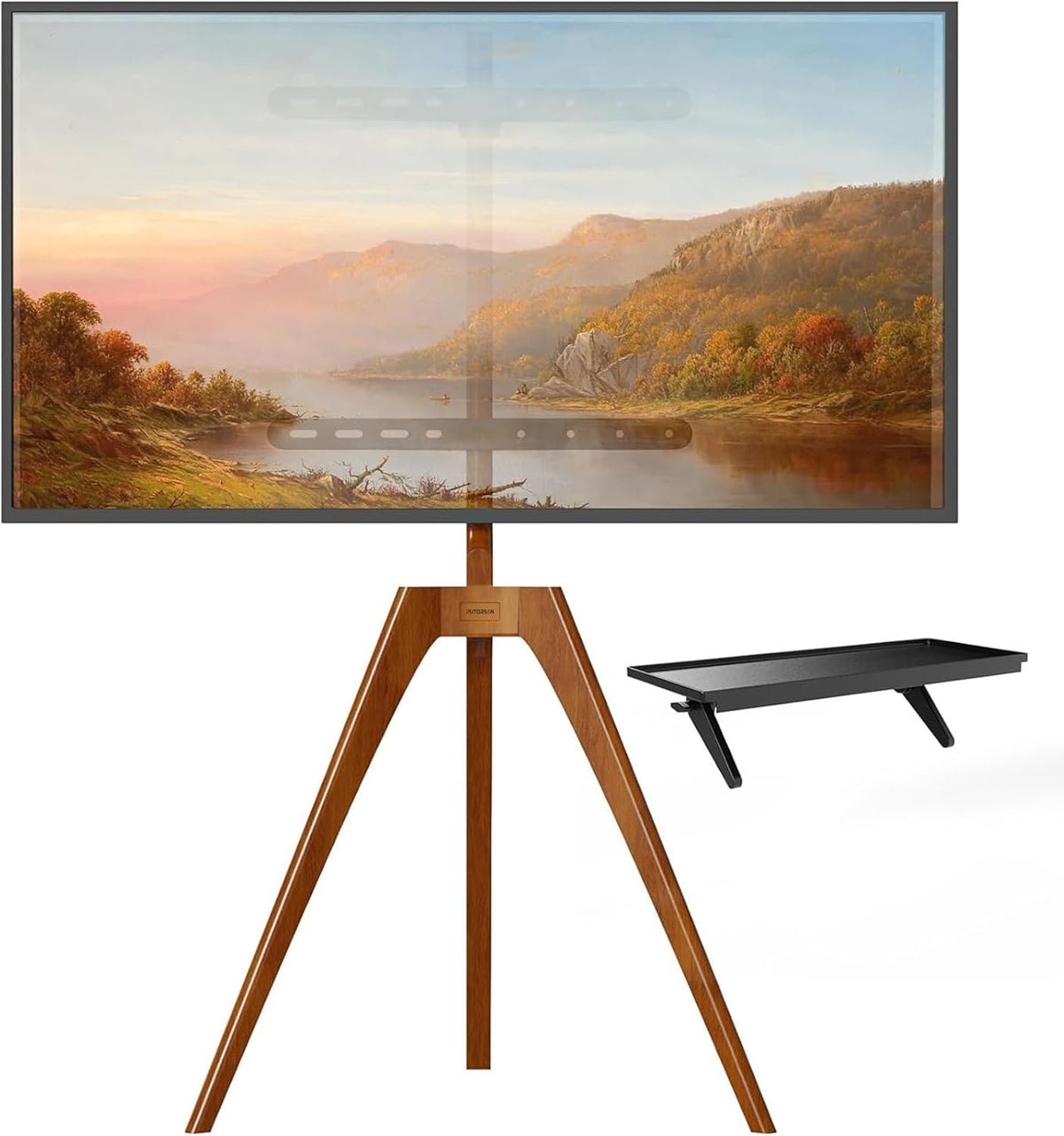 Support TV, 400 × 400 mm, 45 pouces, 65 pouces, 40 kg, réglable, bois, PUTORSEN
