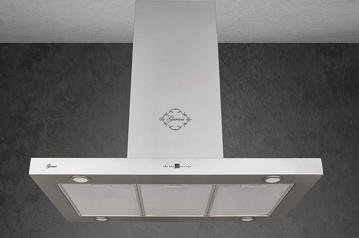 Hotte aspirante, 90 cm, 1000 m³/h, 1,5 W, avec éclairage LED, avec télécommande, acier inoxydable, Gurari
