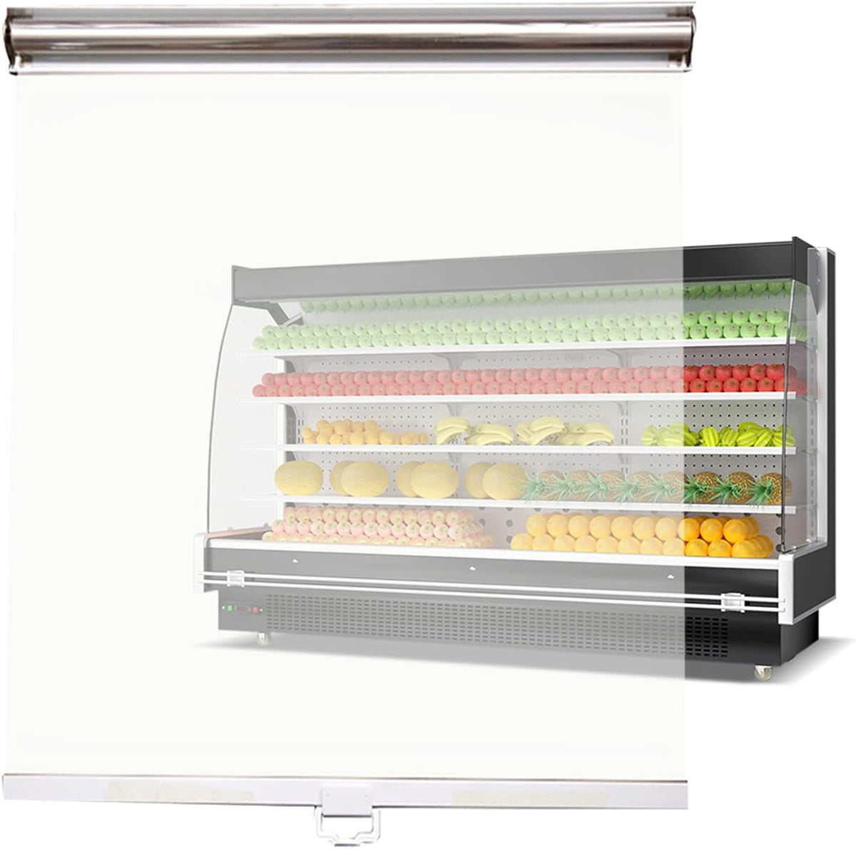 Rideau pour vitrine réfrigérée, 120 × 150 cm, plastique