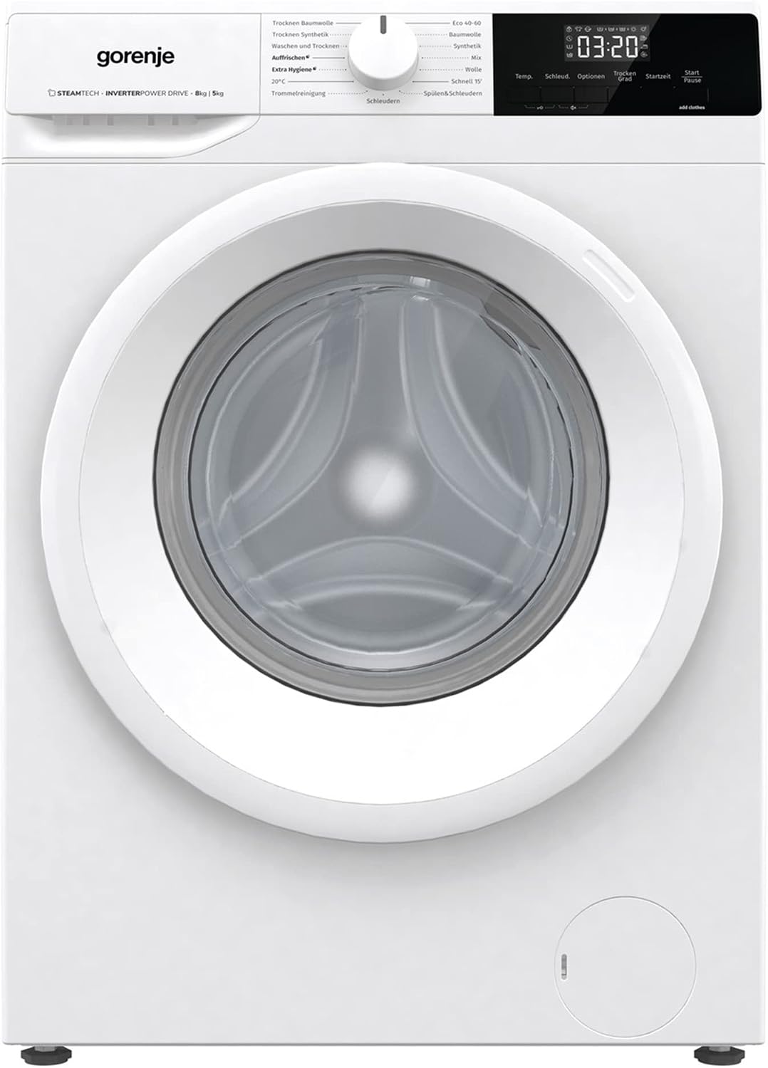 Gorenje W3D2A854ADPS lave-linge séchant, 60 × 85 × 54 cm, 8 kg, 5 kg, avec éclairage LED, 15 programmes
